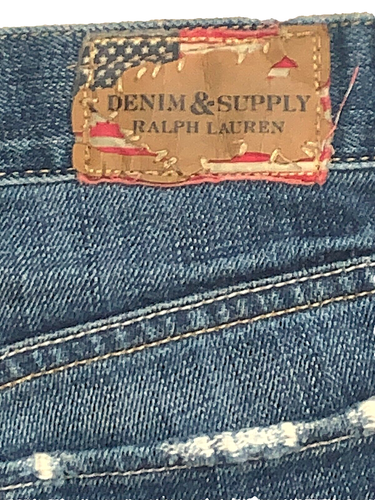 Pantalones Cortos de Jean Ralph Lauren Envejecidos Florales Patchwork Denim Supply Boyfriend 27w - Imagen 8 de 12