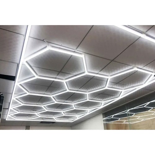 14 HEX Hexagon LED Lampe Röhren Werkstatt Garage Wand Leuchte Waben Beleuchtung - Bild 21 von 27
