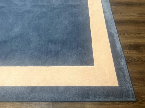Blue and Cream Square Rug 10x10 ft, Large Square Carpet - Picture 9 of 10