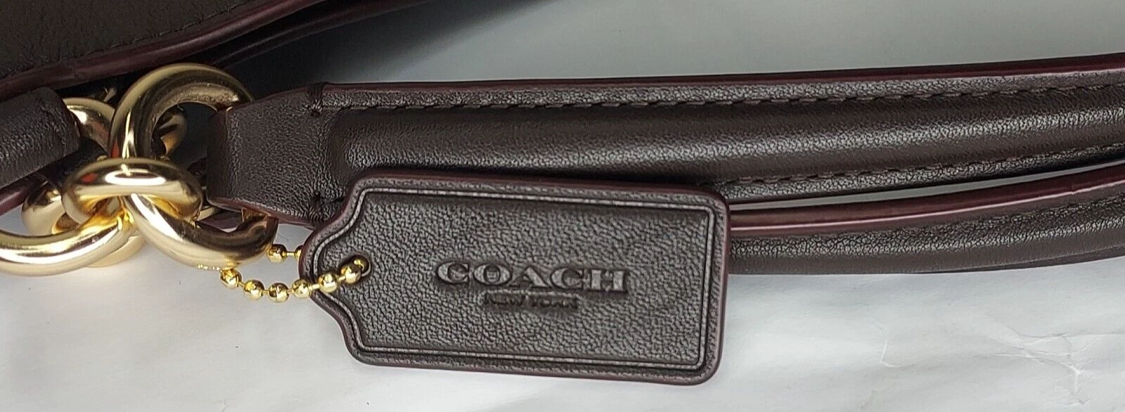 Borsa a tracolla Coach Signature Lexy tela marrone stampa jacquard NUOVA