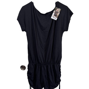 Mapale Women Loose Fit Romper with Drawstring on the Sides Black style 5736 M