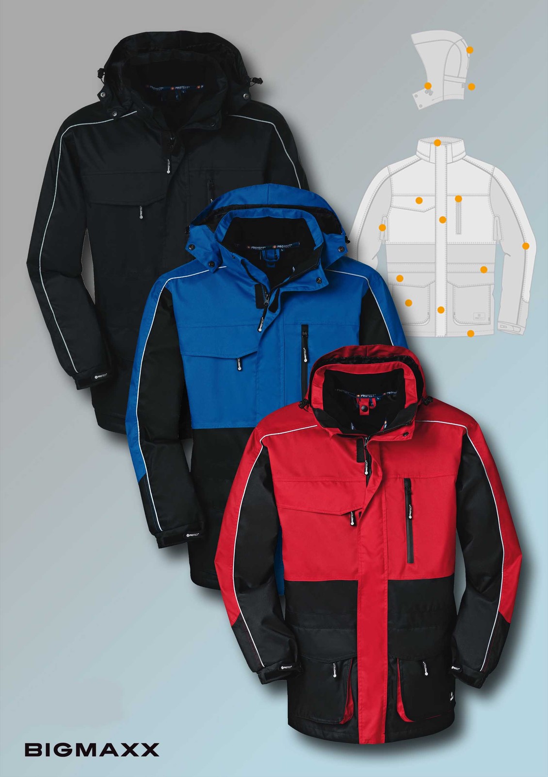 4PROtect Wetterschutzjacke DENVER Outdoorjacke Arbeitsjacke 3 Farben S bis 3XL 4PROtect Wetterschutzjacke DENVER Outdoorjacke Arbeitsjacke 3 Farben S bis 3XL