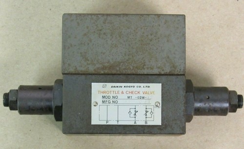 DAIKIN KOGYO THROTTLE & CHECK VALVE MT-02W-12 W/ BASE BLOCK - Picture 6 of 7