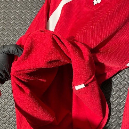 Vintage Wisconsin Badgers Majestic Baseball rot Pullover warm sportlich Herren L - Bild 4 von 7