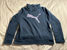 Puma Pullover Graphic High Neck Sweatshirt Sweater Womens Size Small Color Black