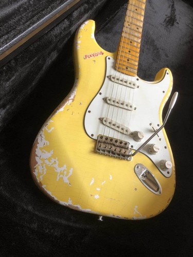 Guitarra eléctrica manual de fábrica cuello de arce, diapasón festoneado, cabezal grande - Imagen 3 de 6