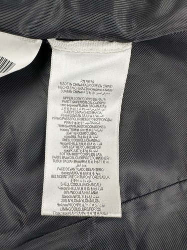 BCBG MAX AZRIA Johnna Leather & Wool Moto Jacket Asymmetrical Zip Front Coat XS - Picture 9 of 12