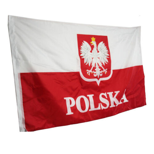 Alte polnische Flagge poliert weiße Adler EU Innen Außen 90*150cm hängendes Büro - Bild 1 von 8