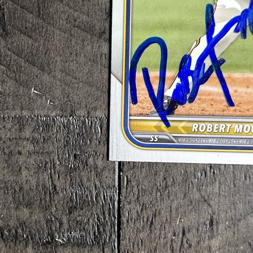 Robert Moore Signed IP Auto 2022 Bowman Draft #BD-131 Card Milwaukee Brewers - Picture 4 of 11