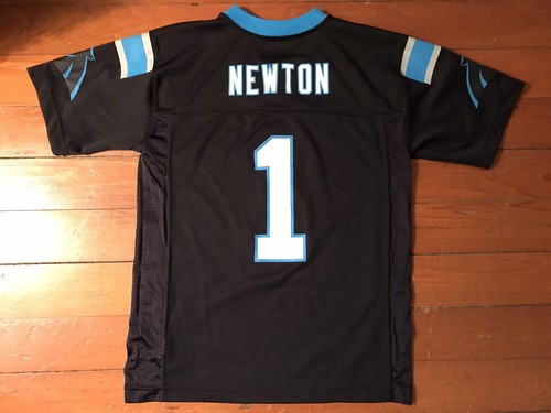 Camiseta Cam Newton Carolina Panthers Negra NFL Ajuste Seco Juvenil Mediana 10-12 Perfecta - Imagen 2 de 11
