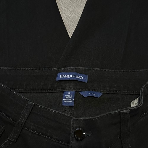 Jean recto moderno Bandolino Amy negro para mujer 10 (32X31) tiro medio control abdominal - Imagen 9 de 9