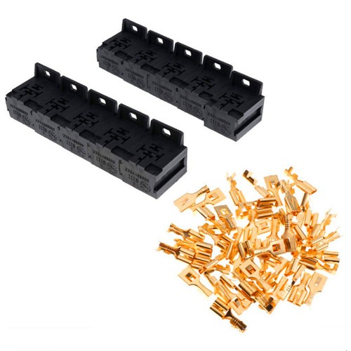 10Pcs 12/24V 30-80A 5-Pin Relay Sockets Connector Holder & 50Pcs 6.3mm Terminals - Bild 5 von 5