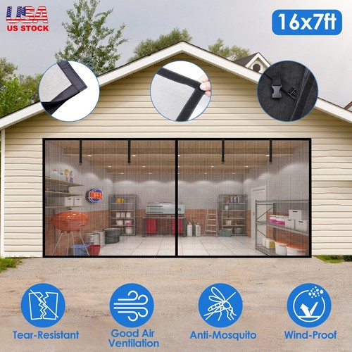 Garage Door Screen Magnetic Heavy Duty Mosquito Insects Bugs Mesh Net 1/2 Cars - Picture 22 of 38