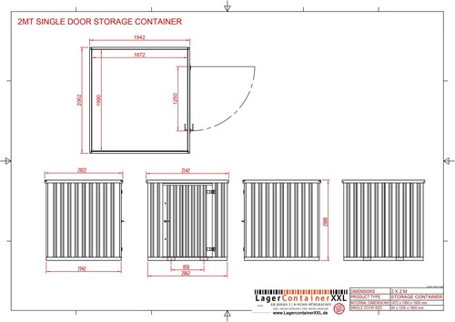 Lagercontainer Werkzeugcontainer Container Lagerbox Container 2m Anthrazit Box - Bild 11 von 11