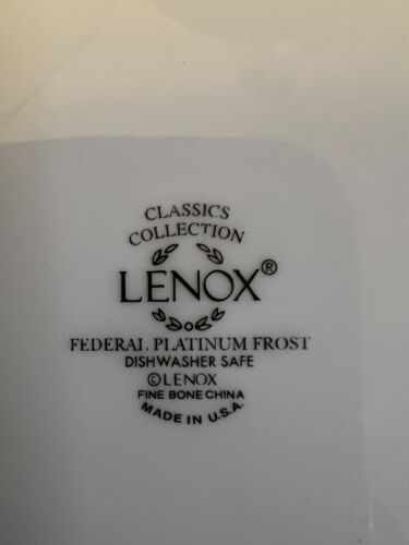 6 Lenox Federal Platinum Frost 8 1/4" Salad Plates Discontinued USA - Picture 2 of 2