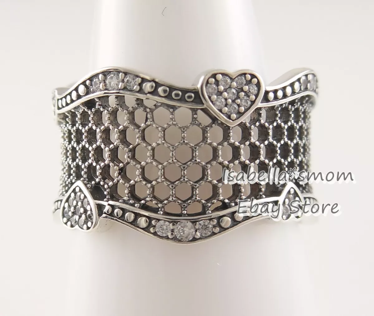 Pandora pave hearts clearance lace ring