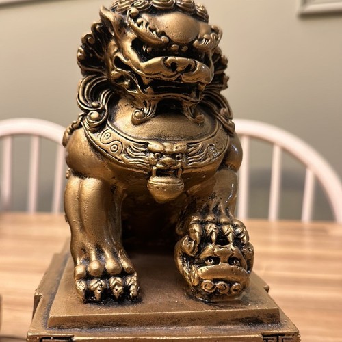  A Pair of Feng Shui Lion Statue Bookends - Picture 6 of 9