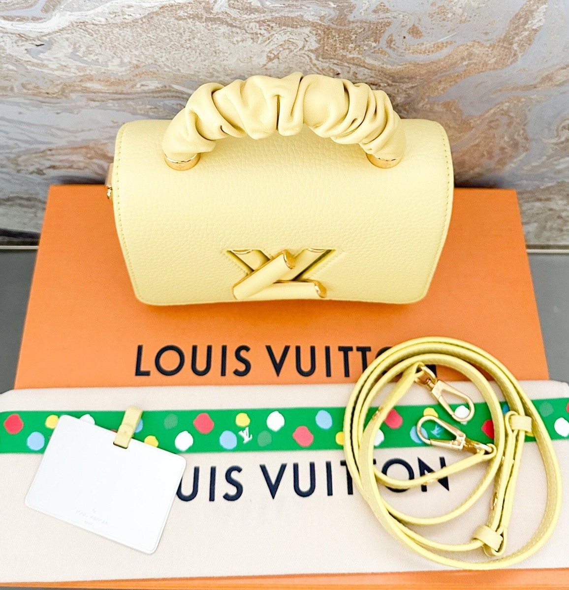Louis Vuitton Twist PM One Handle Scrunchie Yellow Calfskin