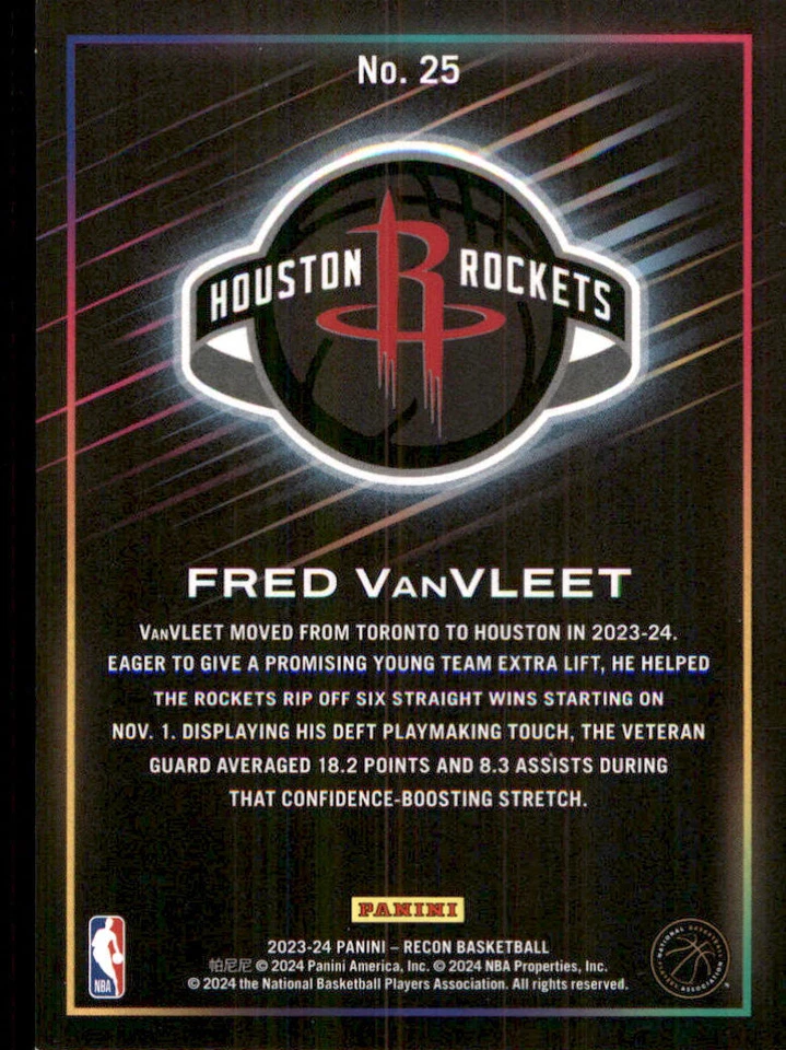 2023-24 Panini Recon Holo Red #25 Fred VanVleet /199 - Image 2 of 2