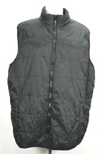Swiss Tech Mens Rich Black Sleeveless Full Zip Slash Pocket Insulated Vest XL