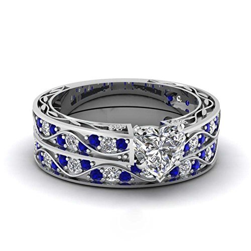 His Hers Ehering Sets Paare passende Ringe Damen 10k Weißgold Füllung... - Bild 2 von 7