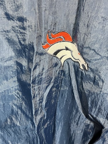 Vintage Denver Broncos NFL Football Blue Windbreaker Jacket Size XL Logo 7 brand - Picture 3 of 8