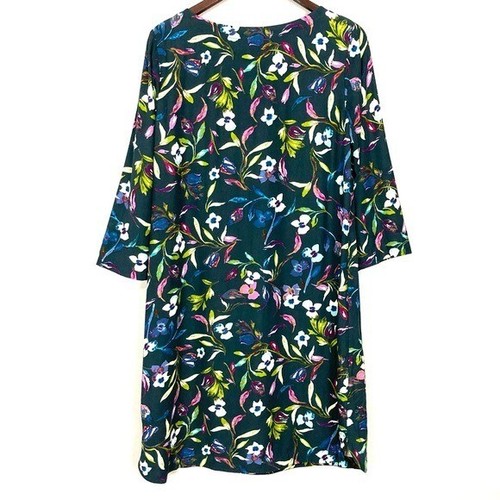 Abito donna J. Jill floreale scollo barca taglia M lunghezza ginocchio elasticizzato maglia rayon - Foto 5 di 7