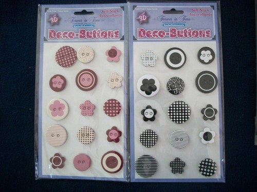 Lot of 5 pkgs Scrapbooking DECO-BUTTONS Embellishments Acid Free Forever in Time - Picture 2 of 3