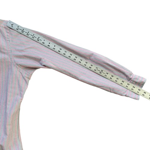 Polo Ralph Lauren Hemd mit Knopfleiste Rosa Weiß Streifen Pony Baumwolle | Herren Größe L - Bild 6 von 9