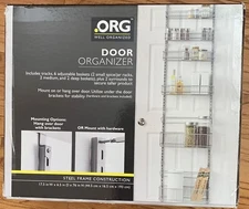 ORG Over The Door Adjust Pantry Organizer Rack 6 Shelves Hanging Kitchen Storage