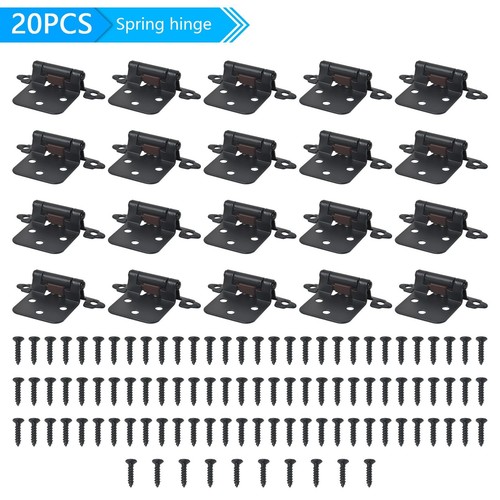 1/2" Matt Schwarz Schrank Scharniere Overlay Selbstschließend für Küche Schranktür USA - Bild 6 von 44