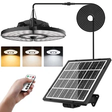 CLY Solar Lights for Shed Motion Sensor Pendant Light, 2700K-6500K Remote Con...