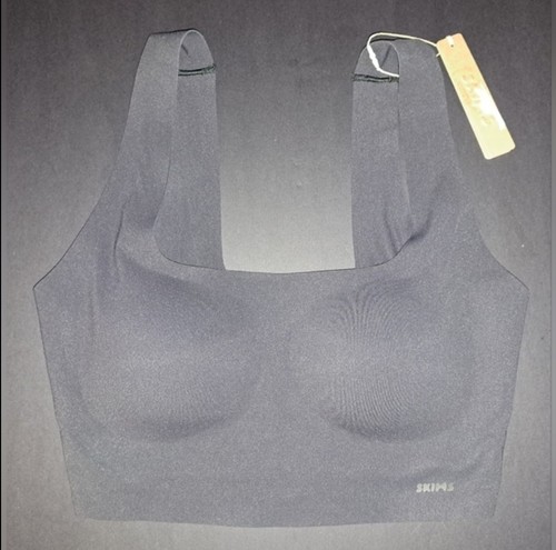 💕NWT SKIMS Naked Scoop Longline Tank Bralette Bra Removable Pads Black ONYX XS - Picture 1 of 8