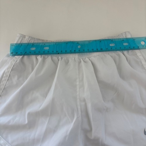 Nike Dri Fit Women's XS Brief-Lined Running Shorts White w Inside Pocket - Picture 5 of 14