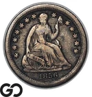 1856-O Seated Liberty Half Dime, Tougher Type New Orleans Mint Issue