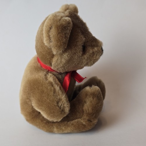 Vintage 1985 Dakin Plüsch Teddybär 5 Zoll braun rotes Band Stofftier, San Fran - Bild 5 von 15