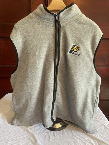 Vintage Indiana Pacers Herren XL Pro Edge Full Zip Fleece Weste 90s