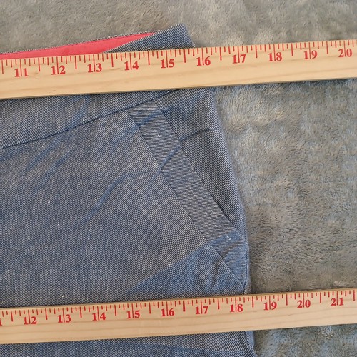 Boden Pants Womens Size 8P Petite Blue Linen Blend Pockets 31x29 Mid Rise - Picture 2 of 10