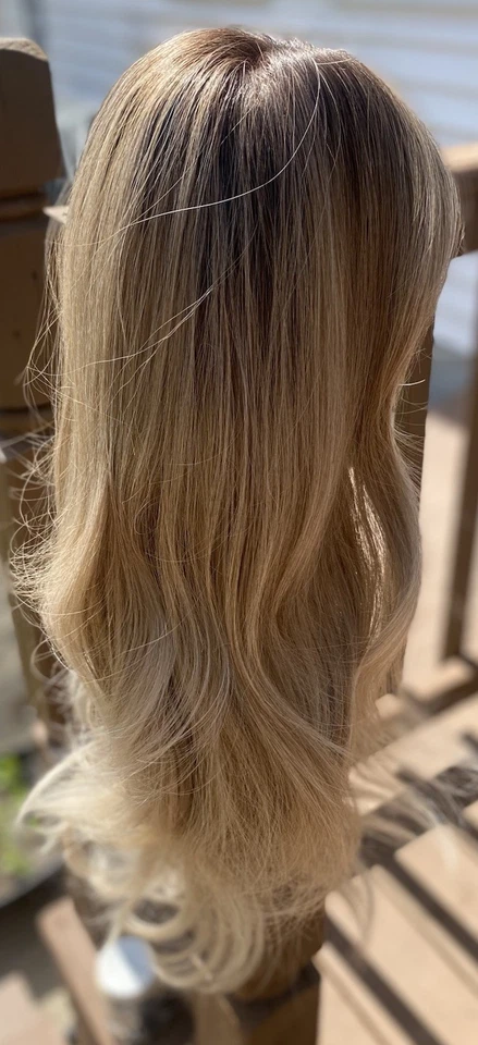 JB Extension Catherine Mix Dark Blonde w/Highlights Bangs 24” Medium Density - Image 4 of 4