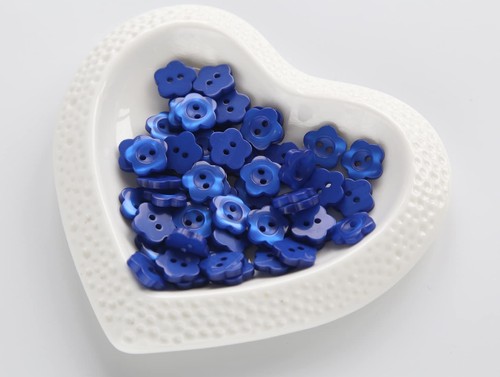 150 PCS 1/2 inch 12.5mm Blue Flower Resin Buttons, 2 Hole Sewing, DIY Crafts - Picture 2 of 3