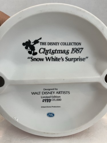Blancanieves Sorpresa Navidad 1987 Disney Holiday Estatuilla 6988/25000 Excelente - Imagen 5 de 7
