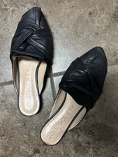 Women's Sole Society 'Sammie' Black Leather Knot Top Mules Sz 9.5