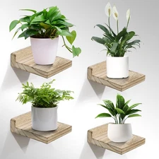 4 Inches Floating Wall Shelf, Small Mini Floating Shelves for Wall Set of 4, ...