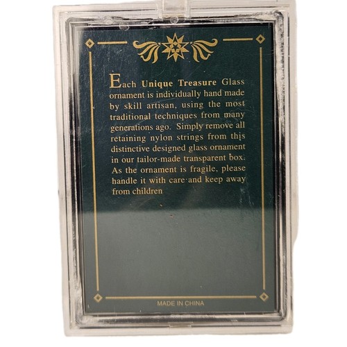 Unikat handgefertigt handbemalt Schneemann Glas Ornament im Original Etui unbenutzt - Bild 3 von 8