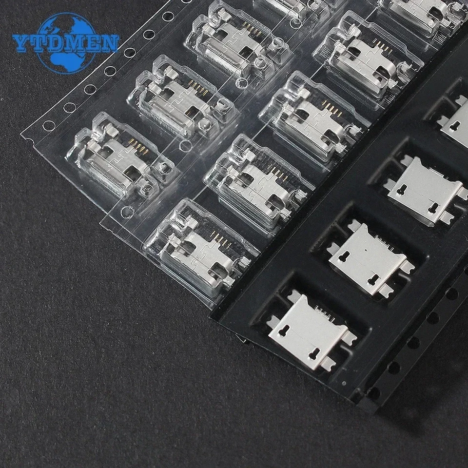 60pcs Micro USB Female Socket Connector Jack Port 5-Pin DIP Jack Plug Connector - Image 4 of 4