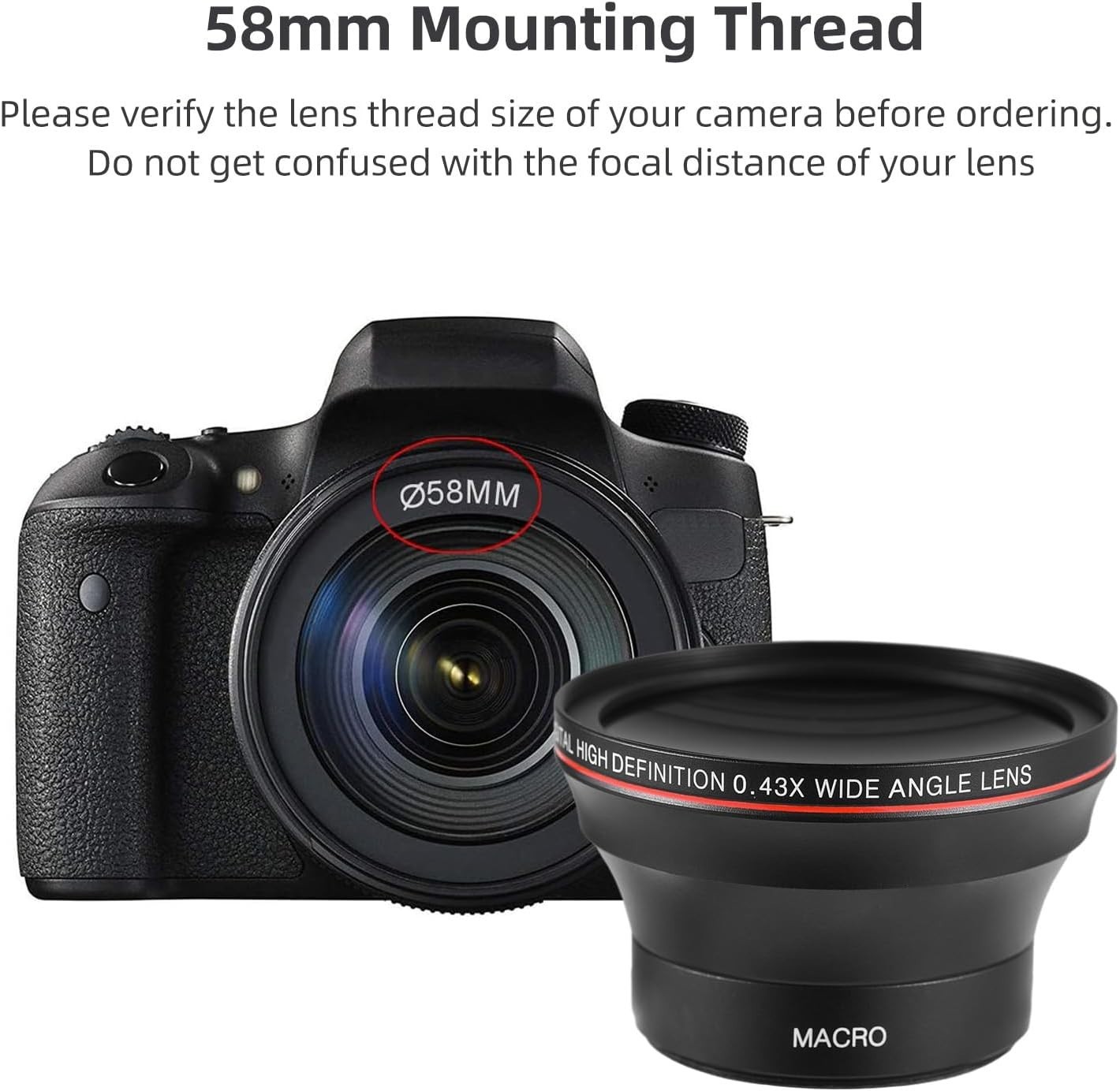 58mm Kameraobjektiv Set Weitwinkel Makro kompatibel Canon DSLR Reise