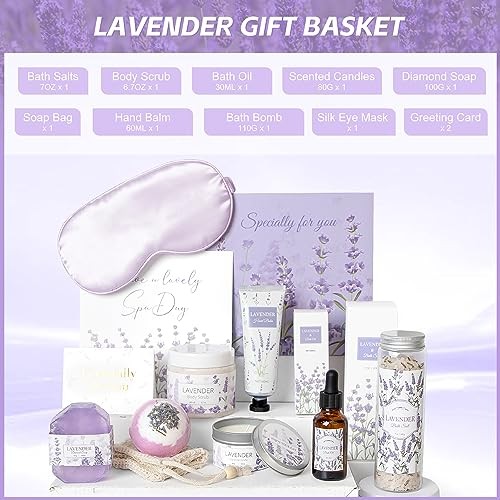 Spa Gifts Set, 11 Pcs Bath Gift Set for Women, Relaxing Spa Gifts, Lavender - Picture 3 of 7