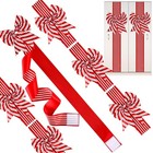6Pcs Christmas Cabinet Ribbons Large Bows for Christmas Cabinet Door Red Whit...