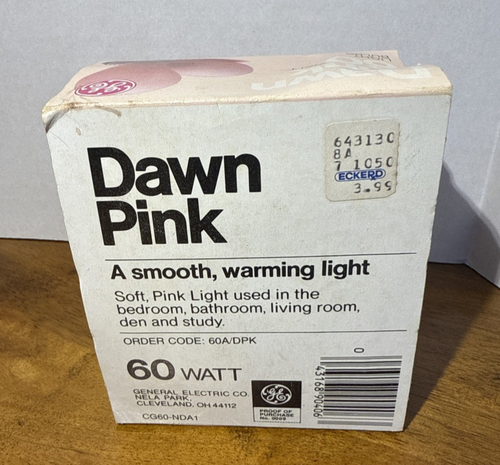 1 Packs (2 Bulbs) Vintage GE Dawn Pink Decorative Specialty Bulbs 60 Watts Light - Picture 2 of 7
