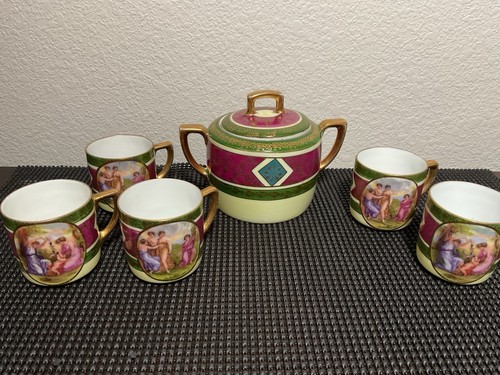 Angelica Kauffman 5 cups With Sugar Bowl/Lid - Picture 2 of 12